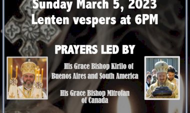 ANNOUNCEMENT: Sunday of Orthodoxy, Sunday March 5, 2023, at 6PM